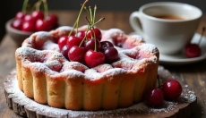 Pastel de cereza como un recuerdo de la infancia y un verano lleno de sabores