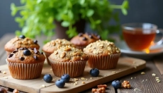 Muffins saludables de avena y plátano para cualquier ocasión