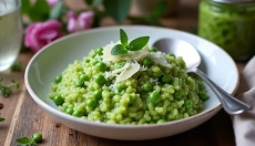 Descubre cómo hacer un cremoso risotto de guisantes en casa sin estrés
