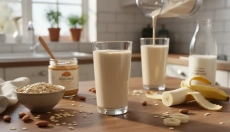 Pruebe una bebida proteica casera de copos de avena
