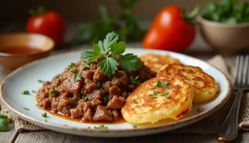 La mezcla de cerdo con tortitas de patata sorprende no solo con sabores tradicionales