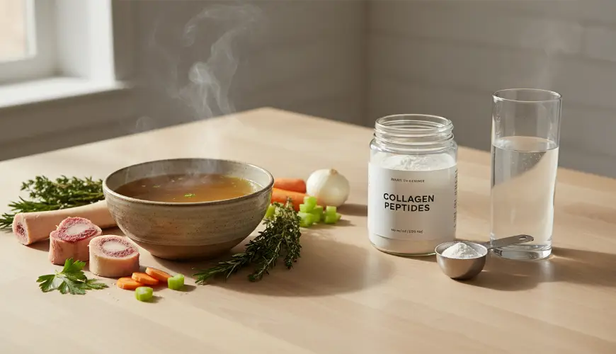 # Caldo vs. suplementos de colágeno en la práctica