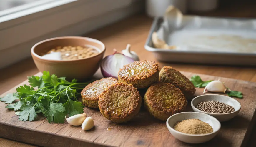 Falafel casero de garbanzos asados sin freír