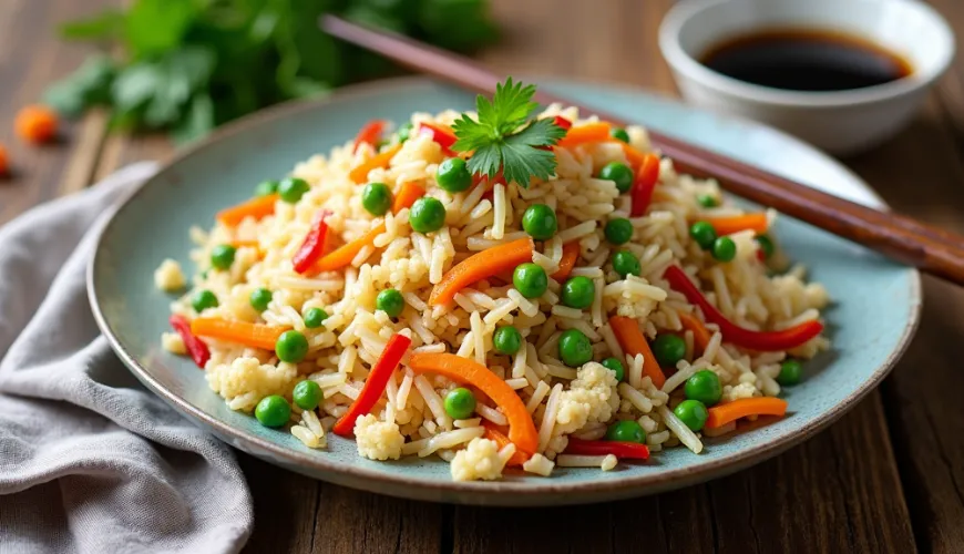 Prueba la receta de arroz de coliflor y descubre un sabor excelente.